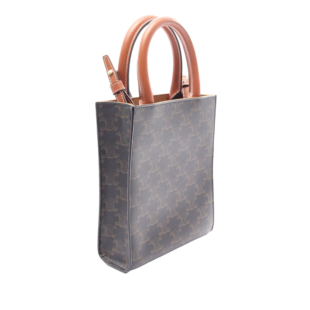 Celine Mini Triomphe Coated Canvas Vertical Cabas Satchel