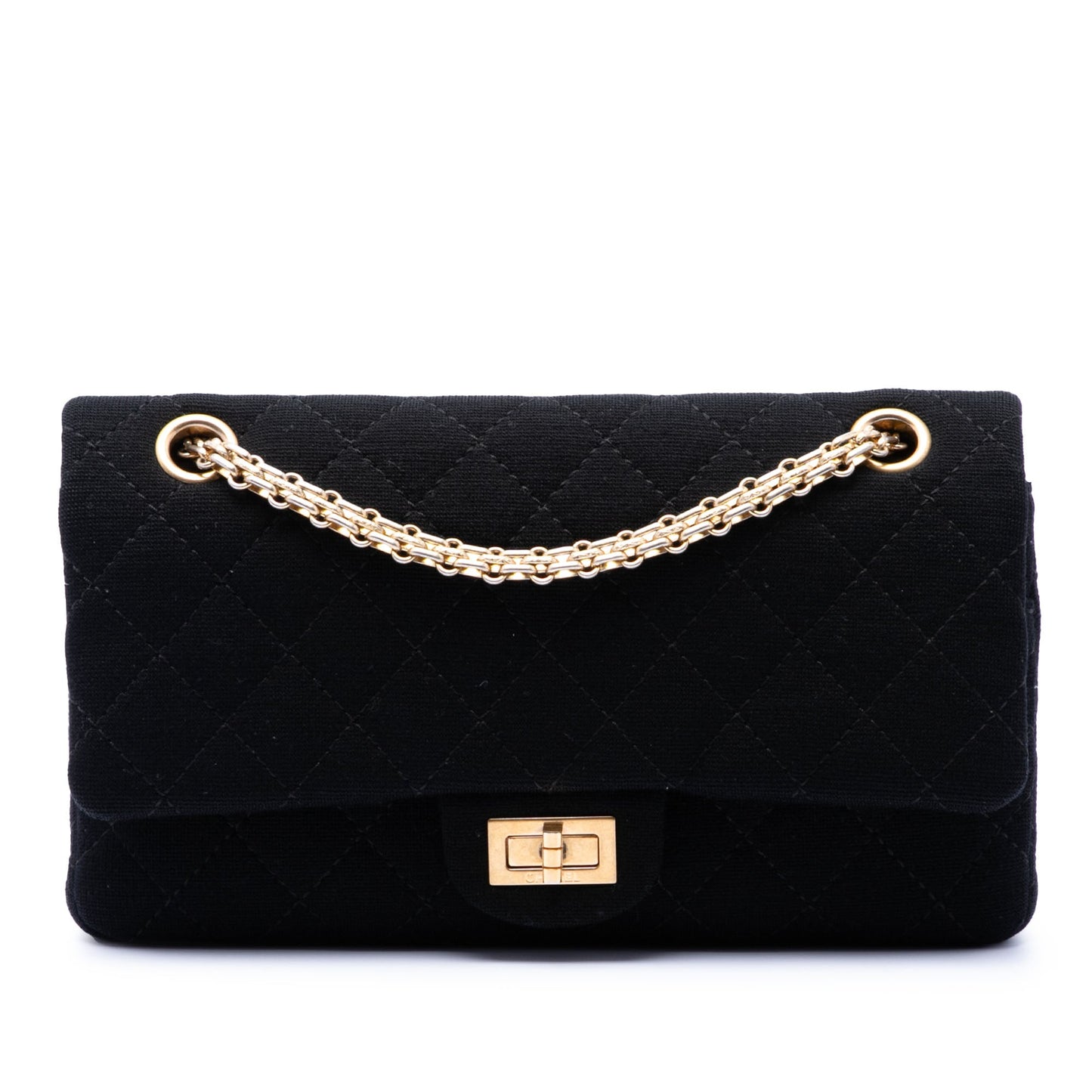 Chanel Quilted Jersey Reissue 2.55 Double Flap 225