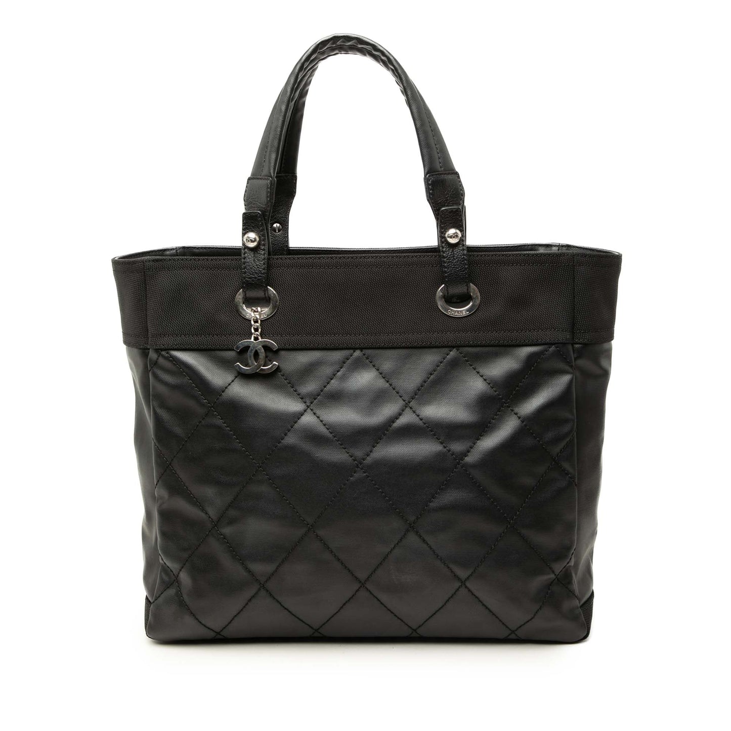 Chanel Medium Quilted Coated Canvas Paris Biarritz Tote