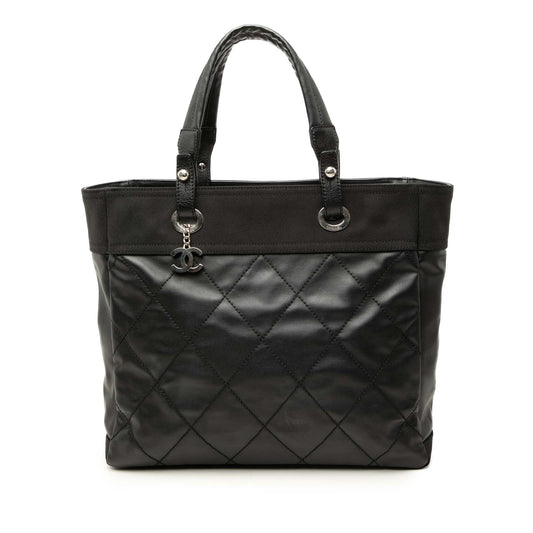 Chanel Medium Quilted Coated Canvas Paris Biarritz Tote