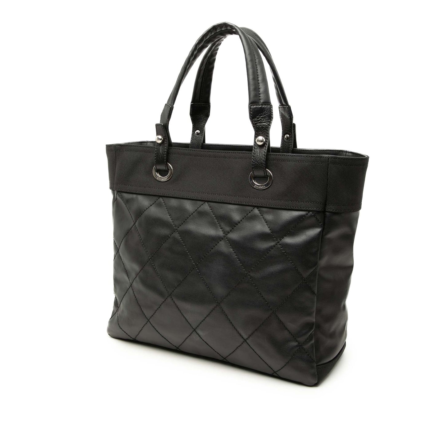 Chanel Medium Quilted Coated Canvas Paris Biarritz Tote