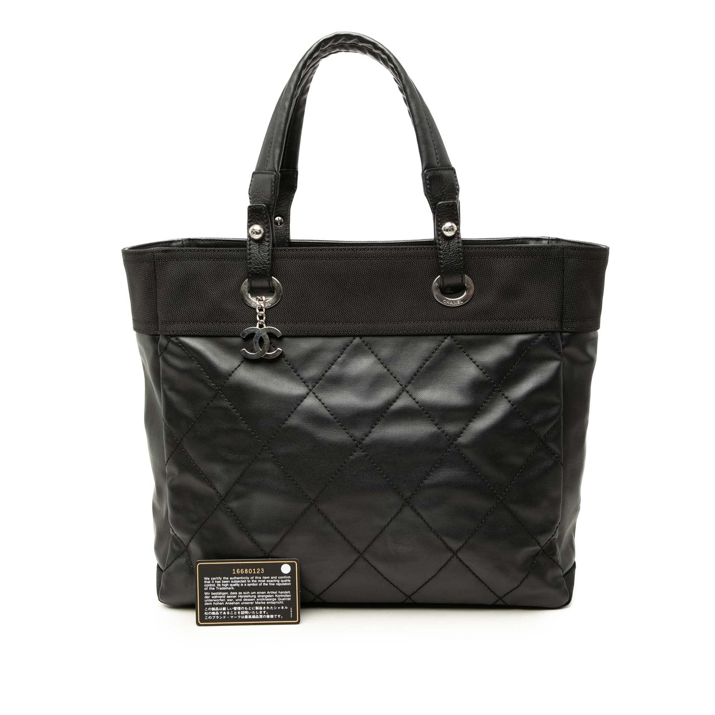 Chanel Medium Quilted Coated Canvas Paris Biarritz Tote