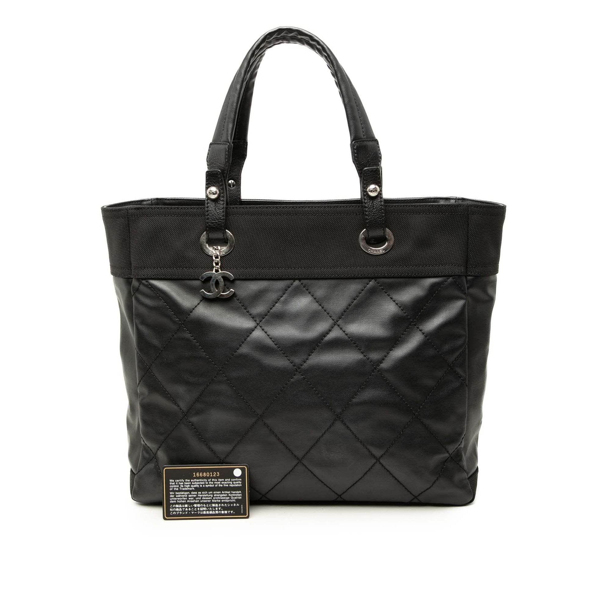 Chanel Medium Quilted Coated Canvas Paris Biarritz Tote
