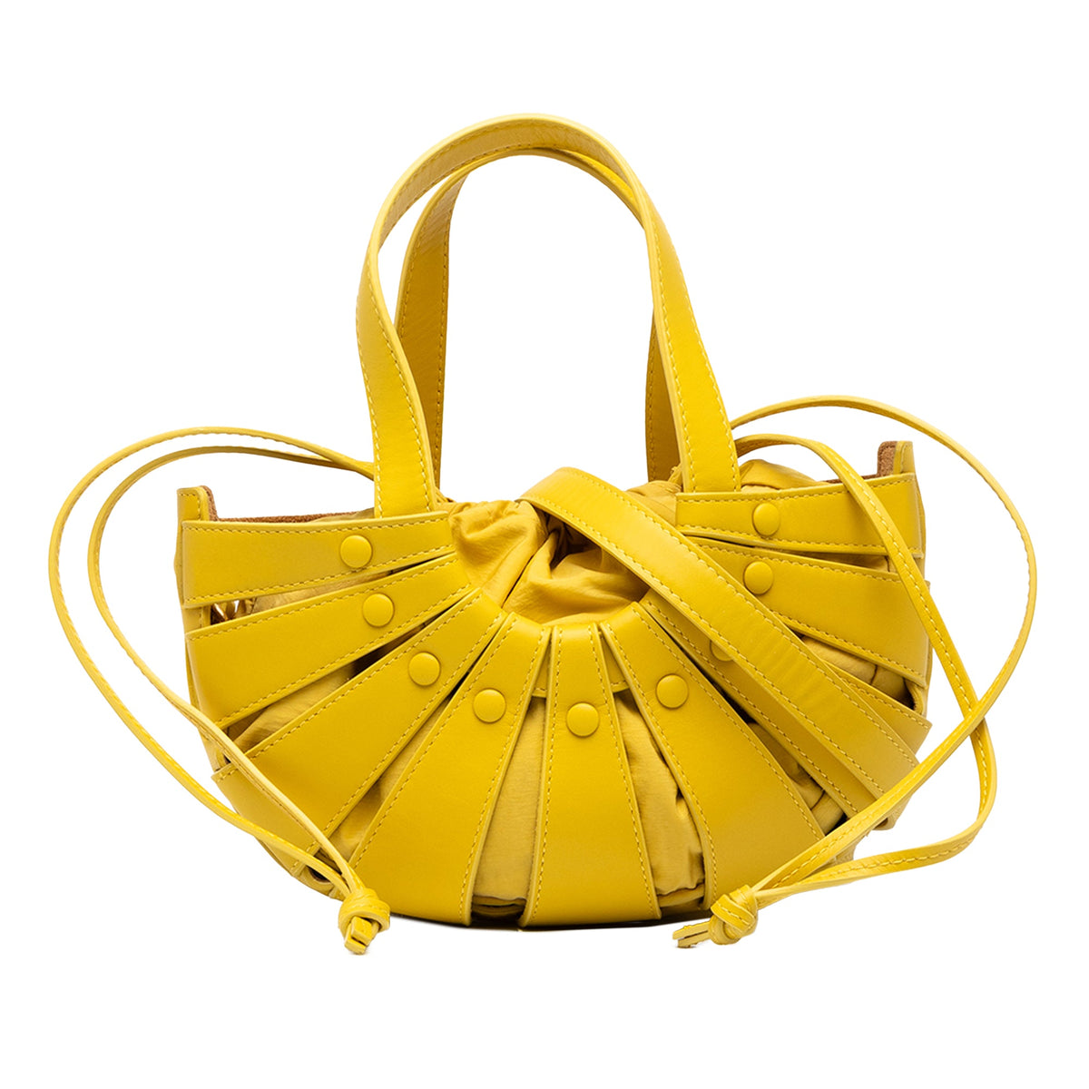 Bottega Veneta Small Calfskin The Shell Satchel — Yellow