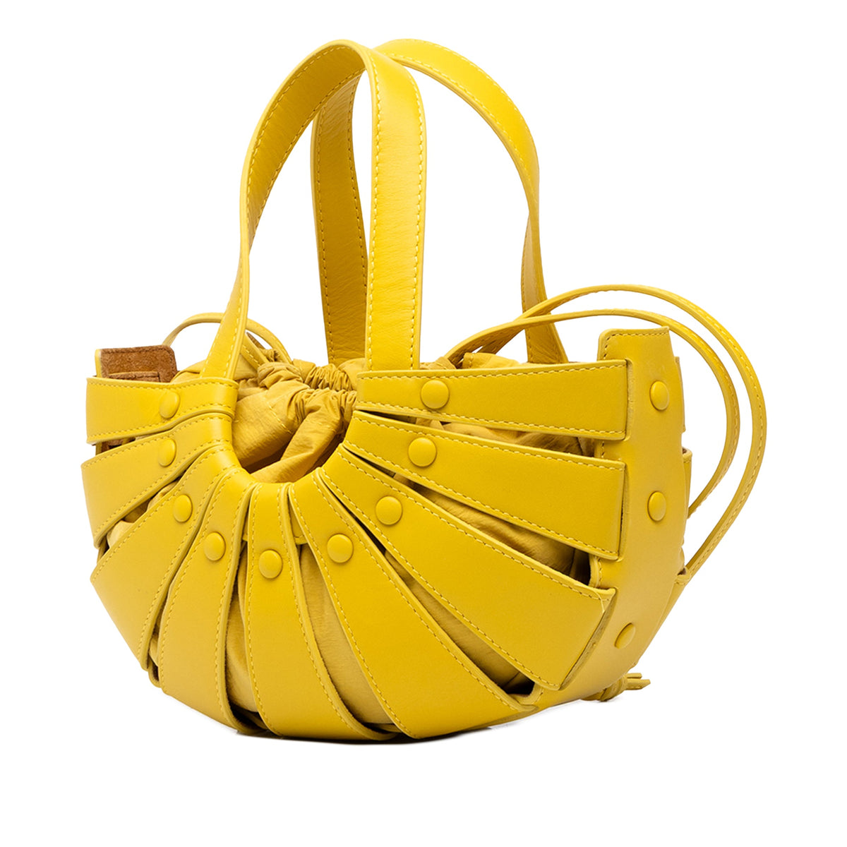 Bottega Veneta Small Calfskin The Shell Satchel — Yellow