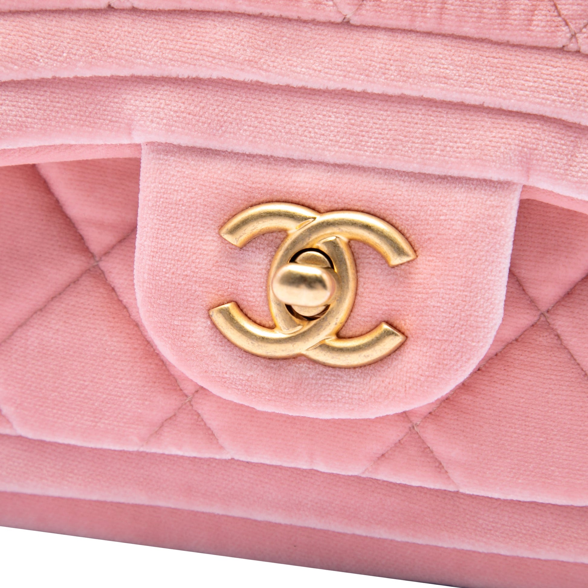 Chanel Mini Quilted Velvet Double Frame Flap