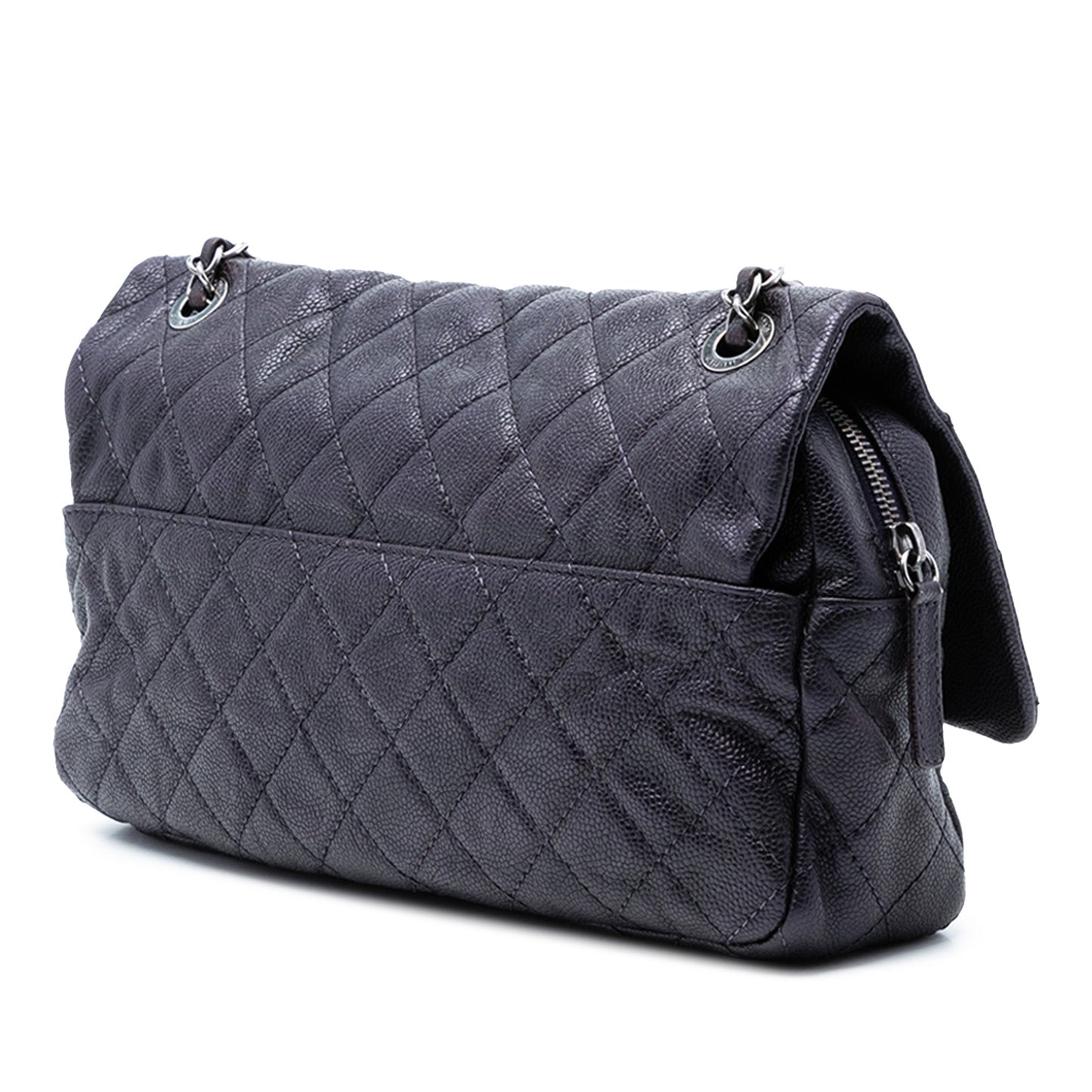 Jumbo Quilted Iridescent Caviar Easy Flap
