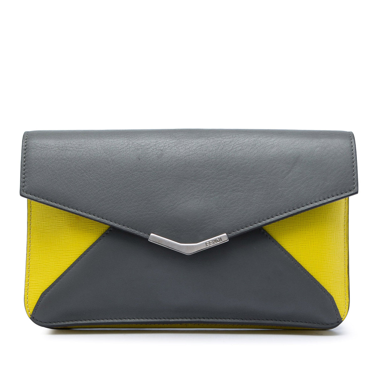 Fendi Bicolor Leather 2Jours Envelope Clutch