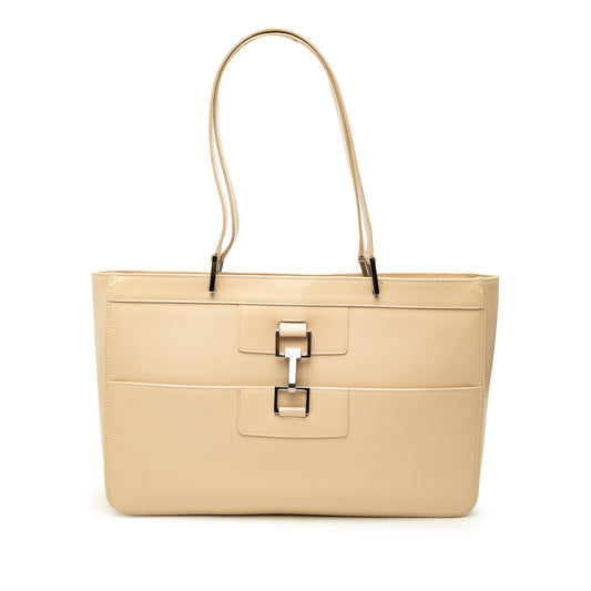 Gucci Calfskin Jackie Tote — Beige