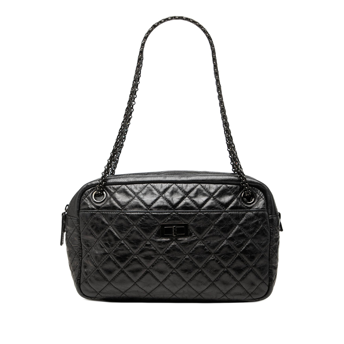 Chanel Medium Reissue 2.55 Quilted Aged Calfskin Camera Bag — Black