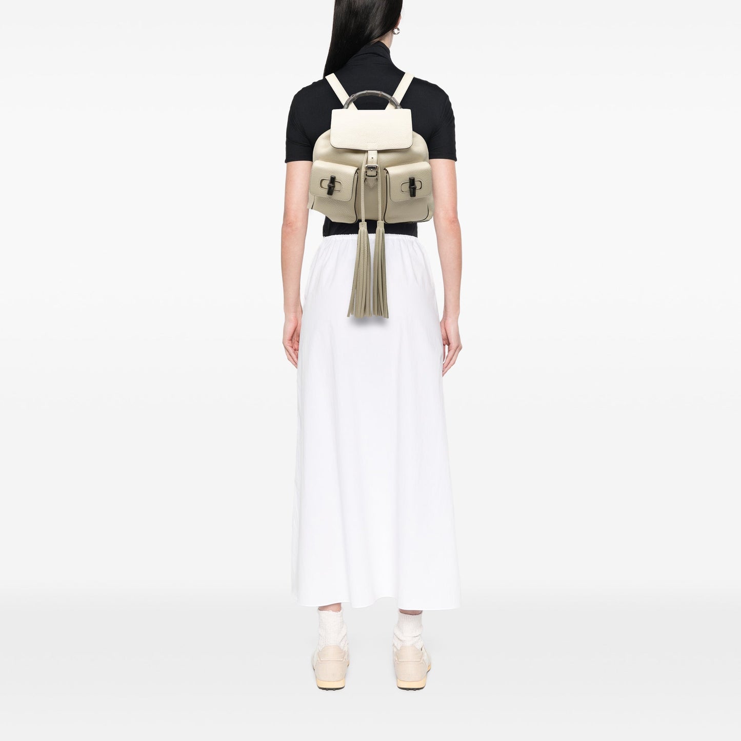 Gucci Leather Bamboo Tassel Backpack