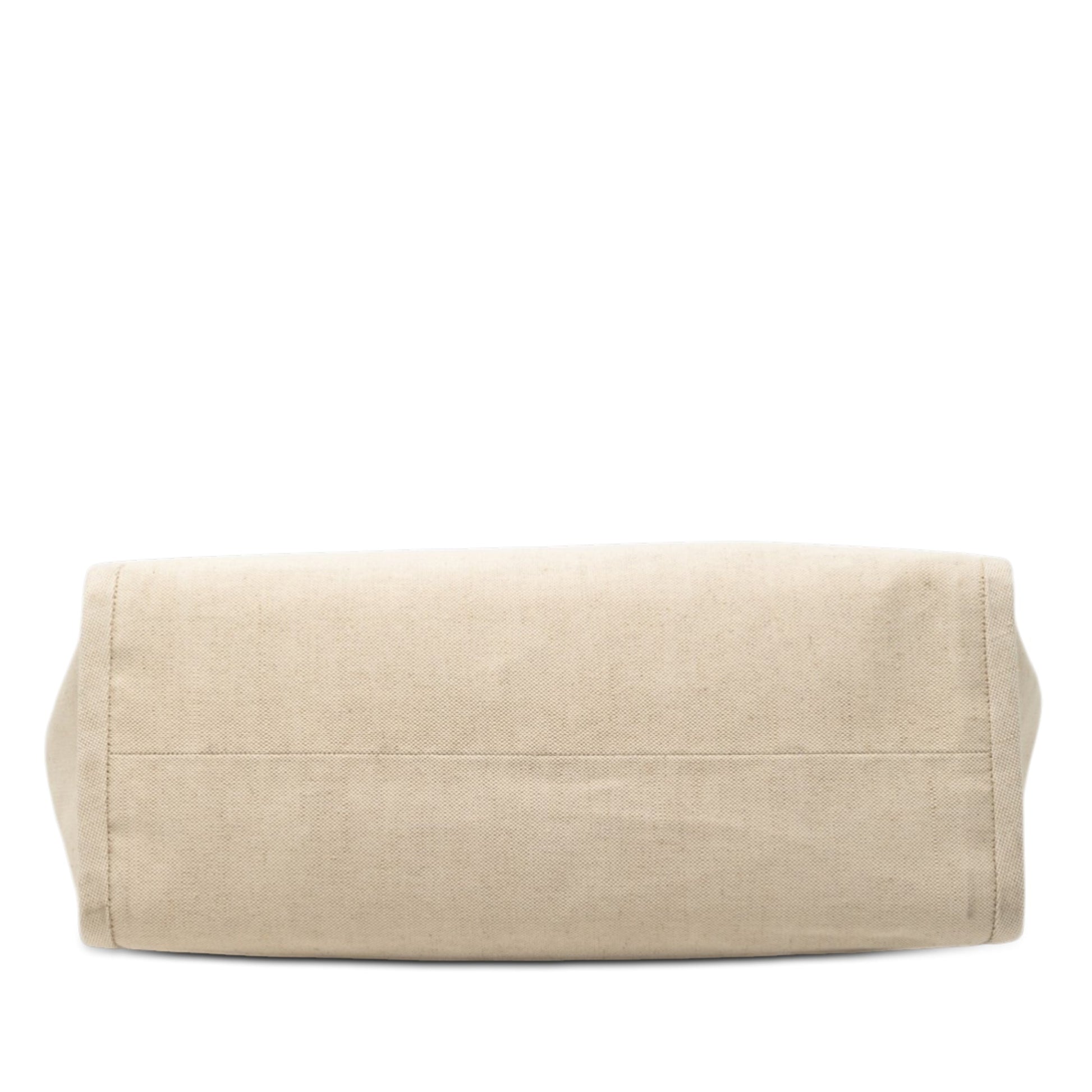 Large Linen and Vitello Logo Tote