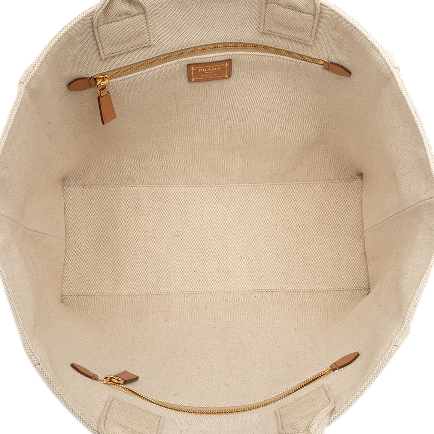 Large Linen and Vitello Logo Tote