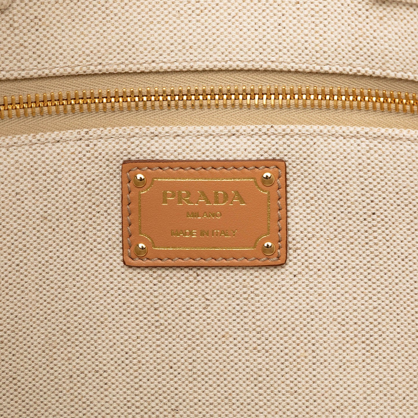 Large Linen and Vitello Logo Tote