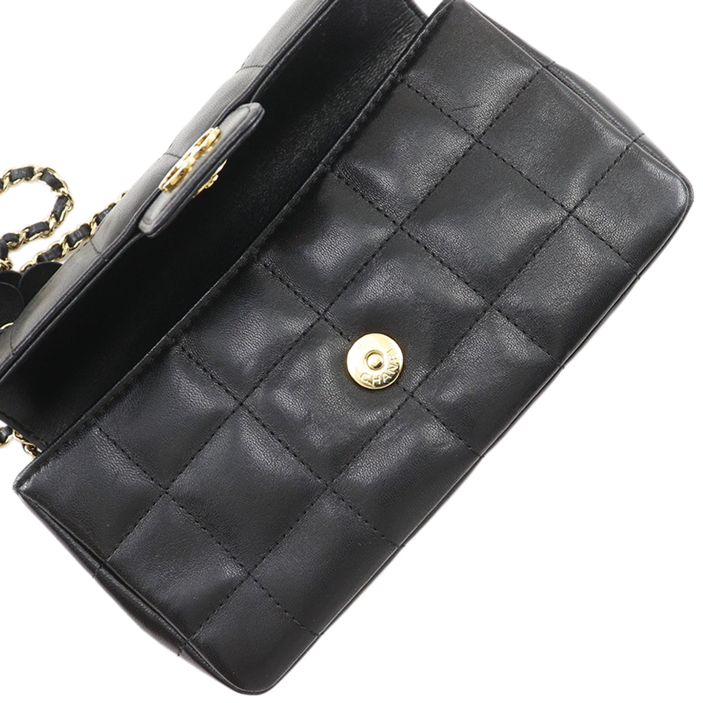 Chanel Mini CC Chocolate Bar Lambskin Camellia Flap
