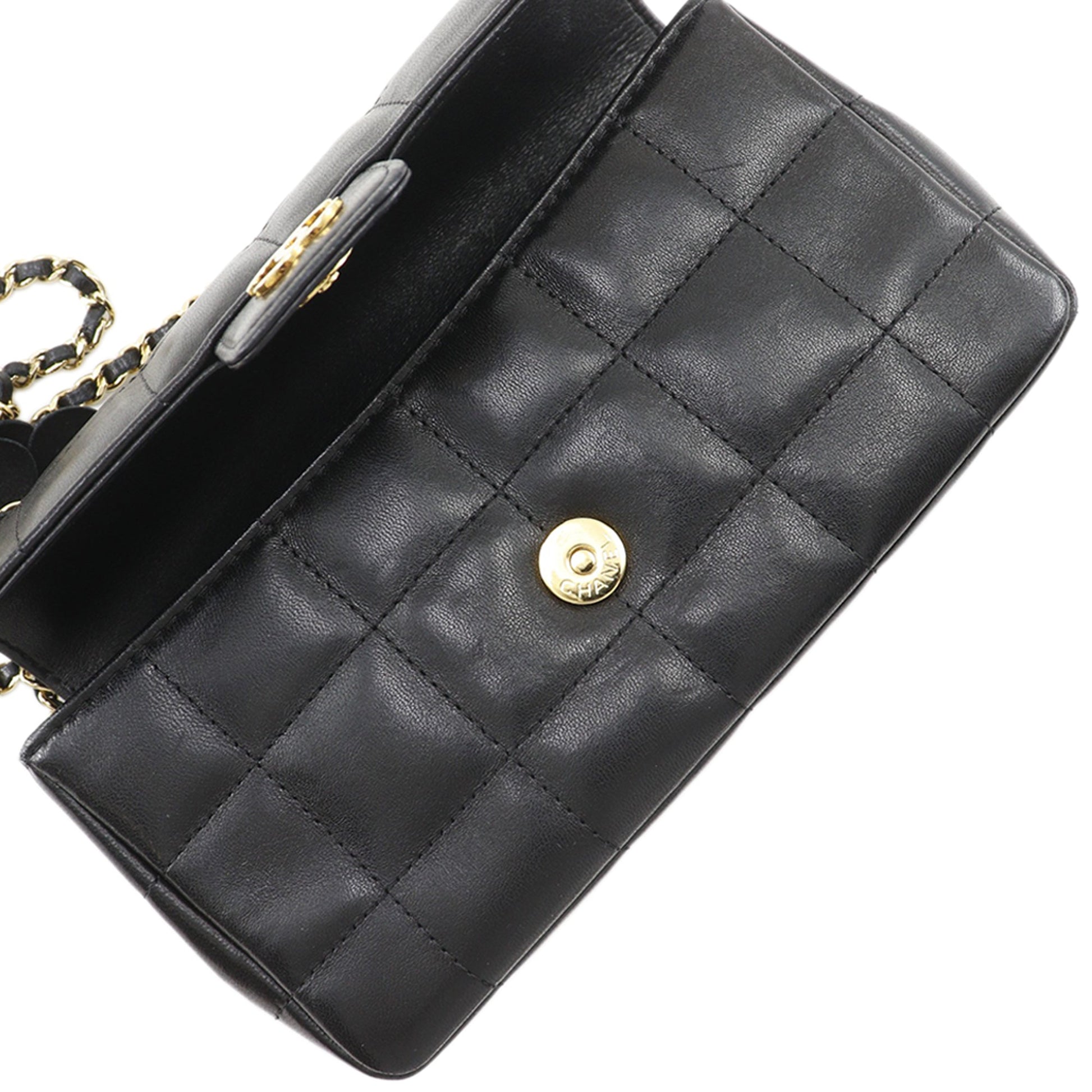 Chanel Mini CC Chocolate Bar Lambskin Camellia Flap