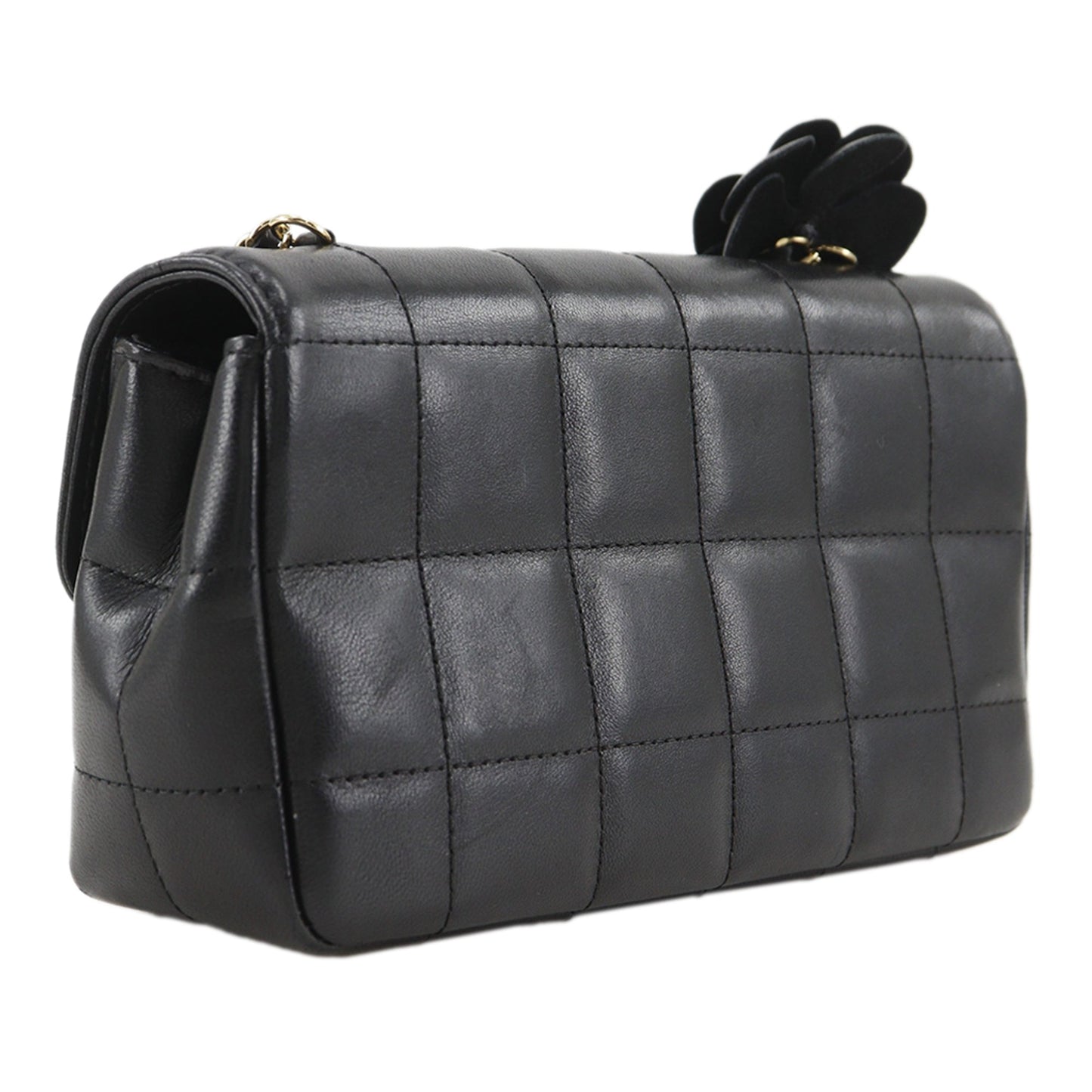 Chanel Mini CC Chocolate Bar Lambskin Camellia Flap