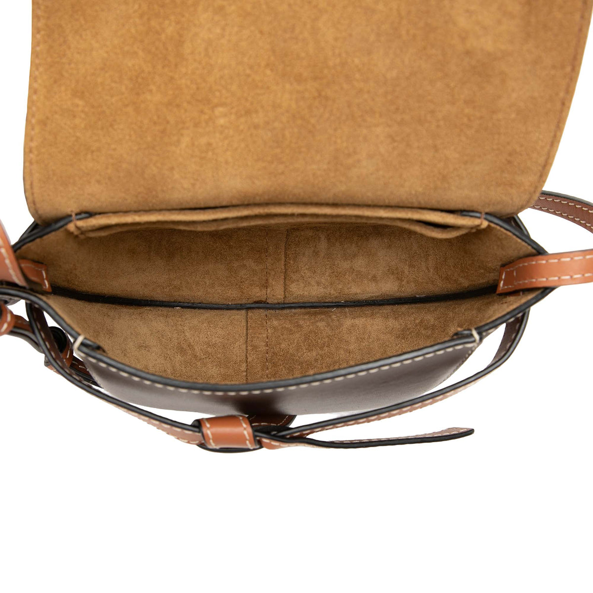 LOEWE Mini Tricolor Leather Gate Crossbody — Red