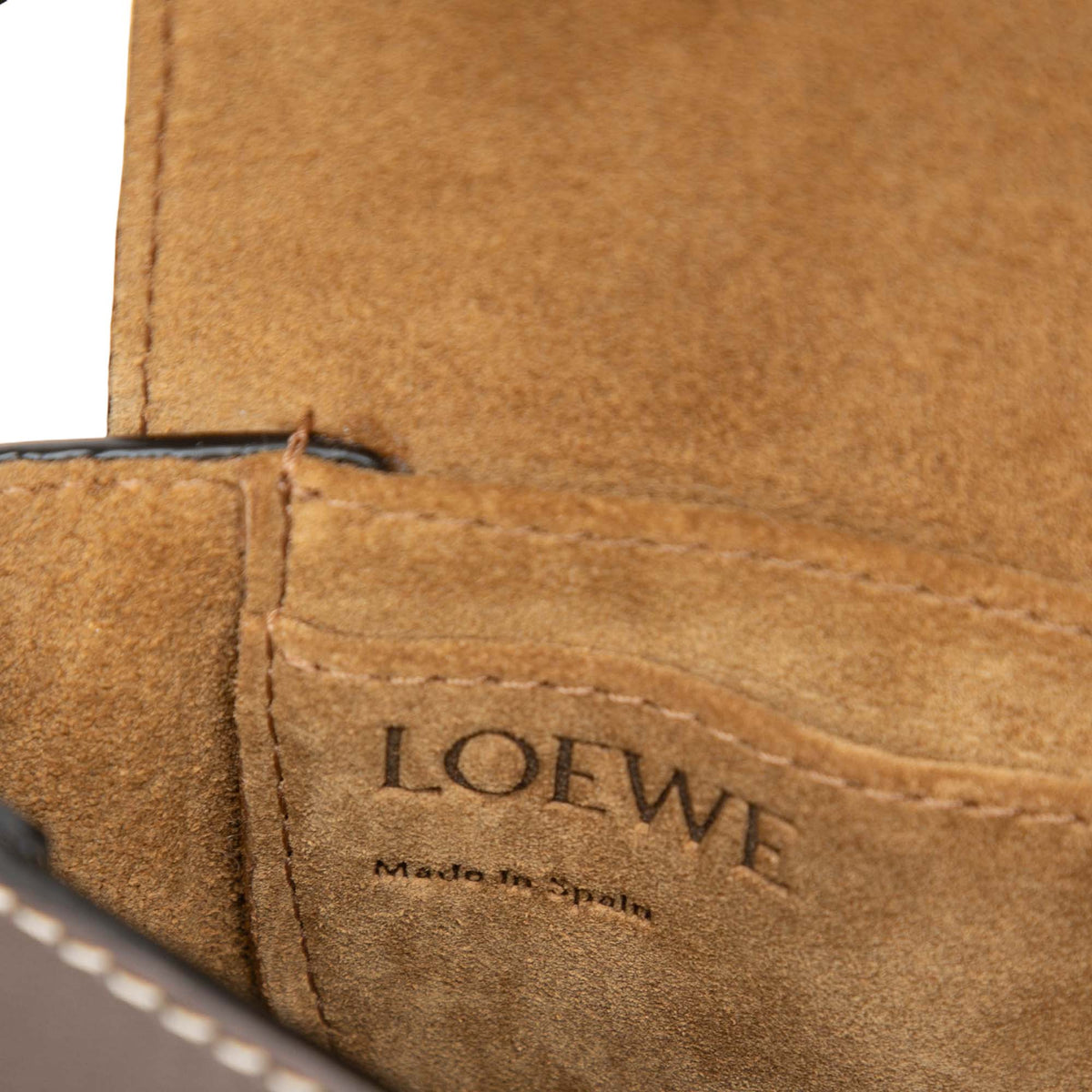LOEWE Mini Tricolor Leather Gate Crossbody — Red