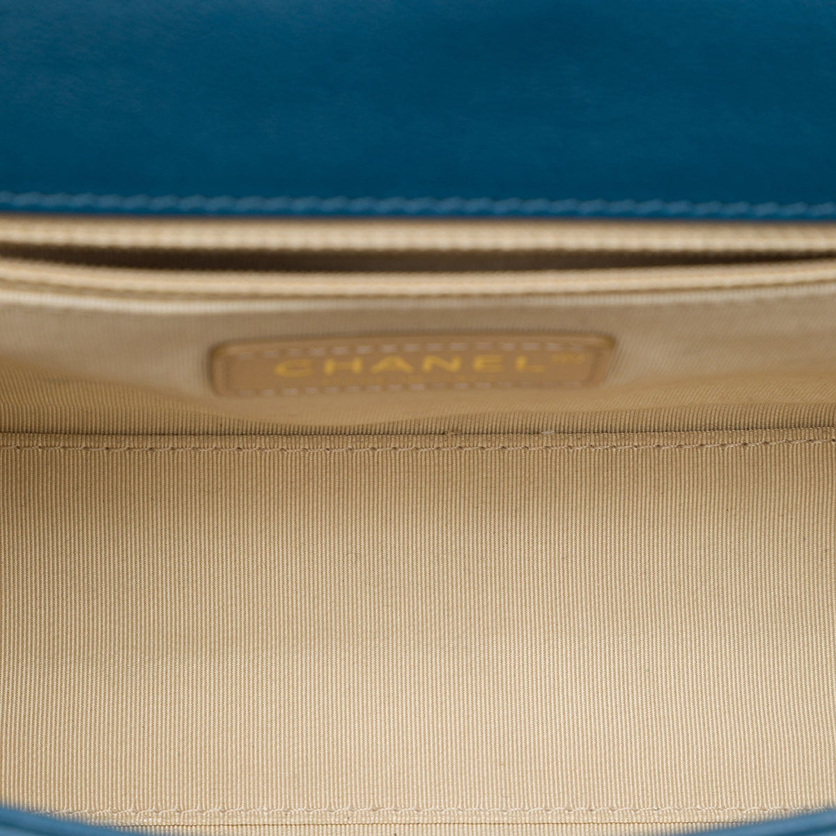 Chanel Medium Quilted Grained Calfskin Label Click Top Handle Flap
