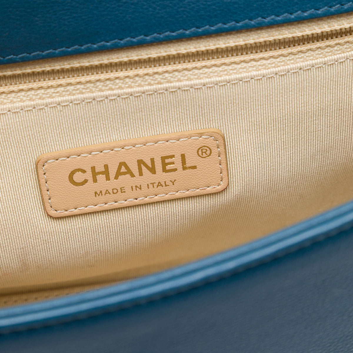 Chanel Medium Quilted Grained Calfskin Label Click Top Handle Flap
