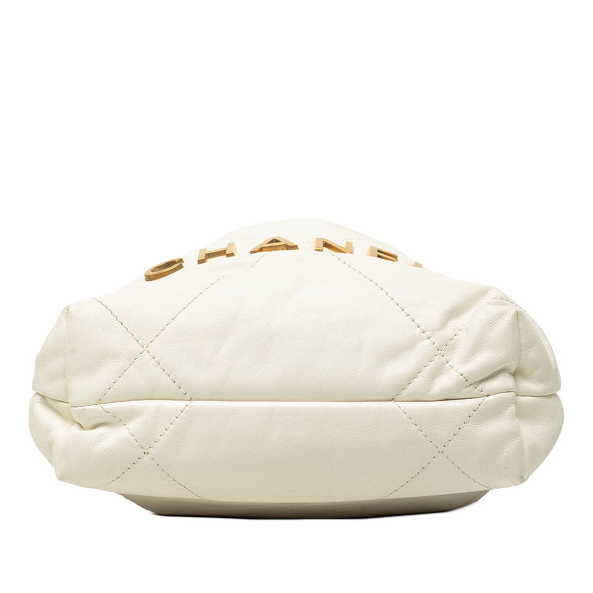 Chanel Mini Shiny Calfskin 22 Hobo — White