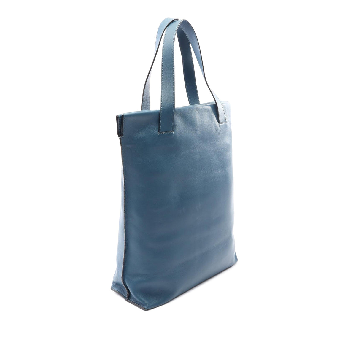 LOEWE Anagram Leather Shopper Tote — Blue