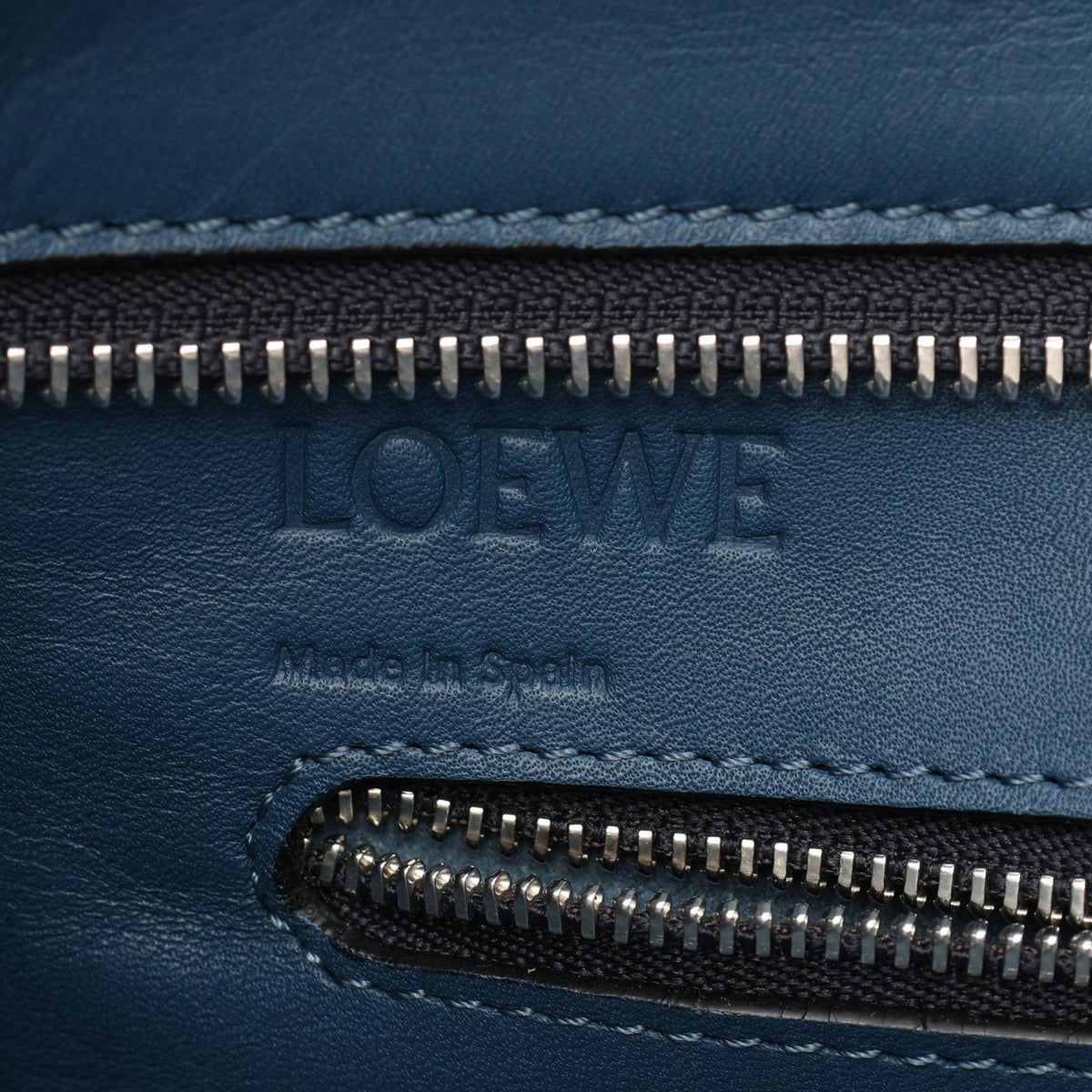 LOEWE Anagram Leather Shopper Tote — Blue