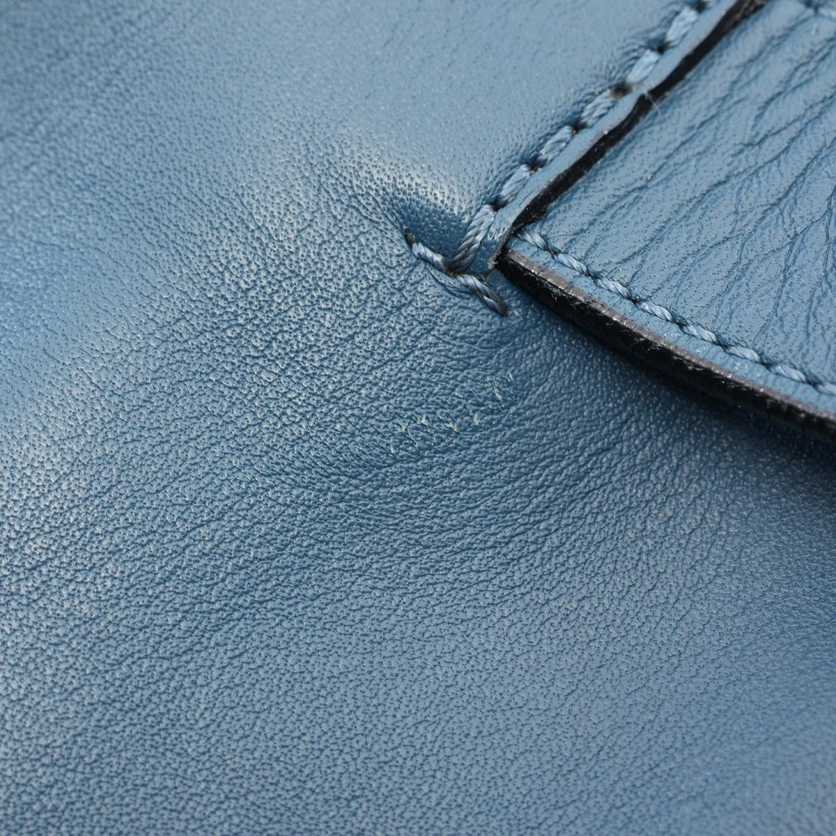 LOEWE Anagram Leather Shopper Tote — Blue