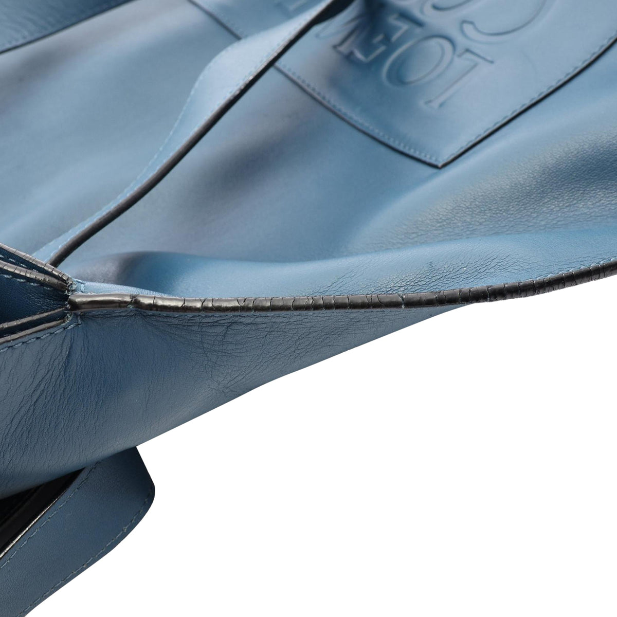 LOEWE Anagram Leather Shopper Tote — Blue