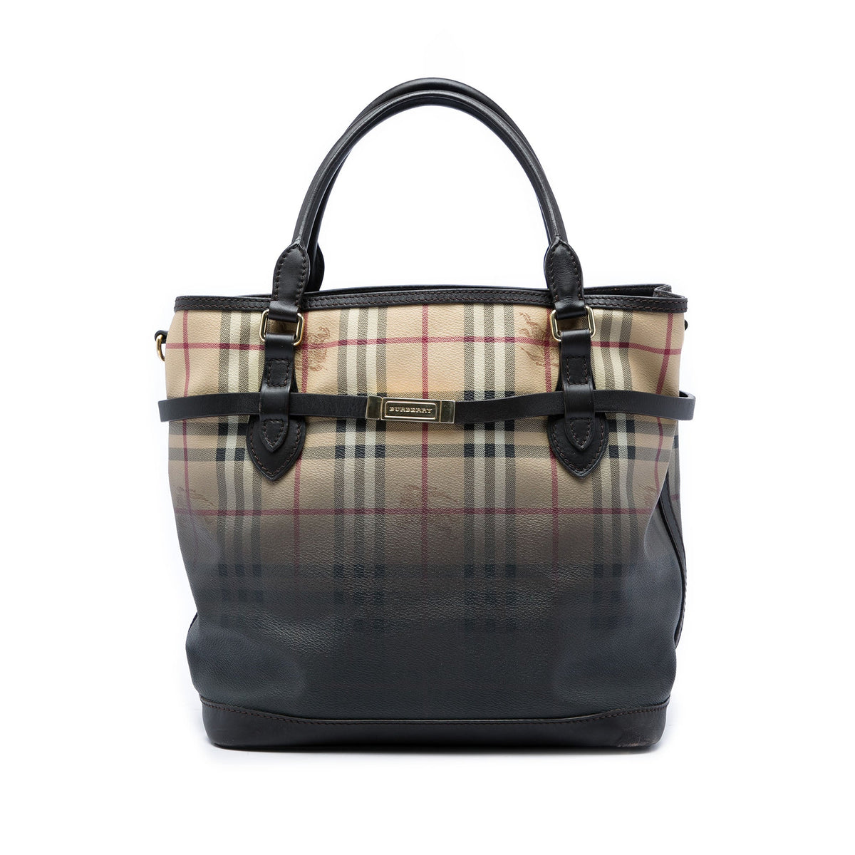 Burberry Haymarket Check Ombre Coated Canvas Liberton Satchel — Beige