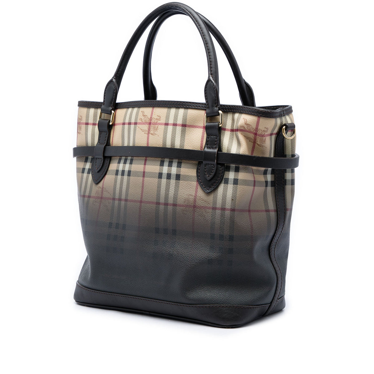 Burberry Haymarket Check Ombre Coated Canvas Liberton Satchel — Beige