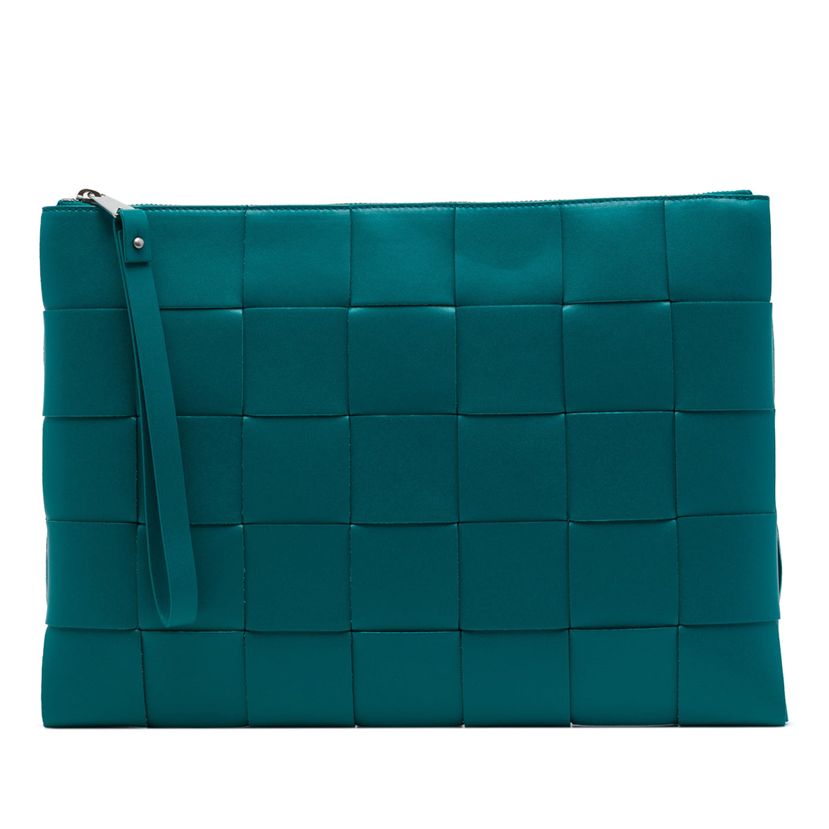 Bottega Veneta Nappa Maxi Intrecciato Cassette Flat Pouch — Blue