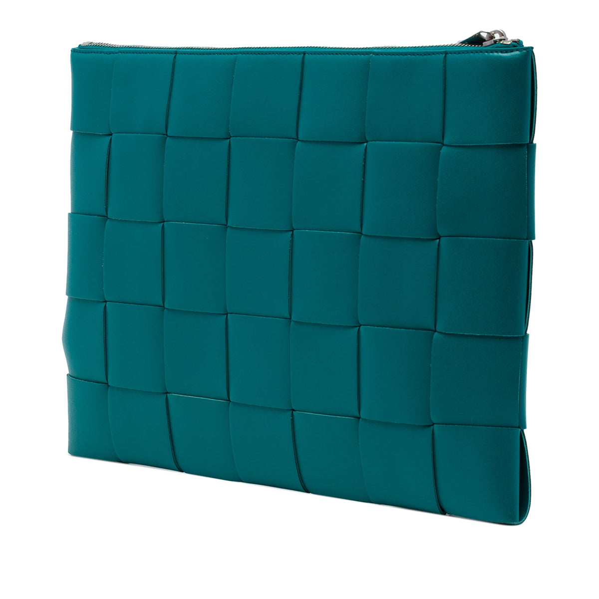 Bottega Veneta Nappa Maxi Intrecciato Cassette Flat Pouch — Blue