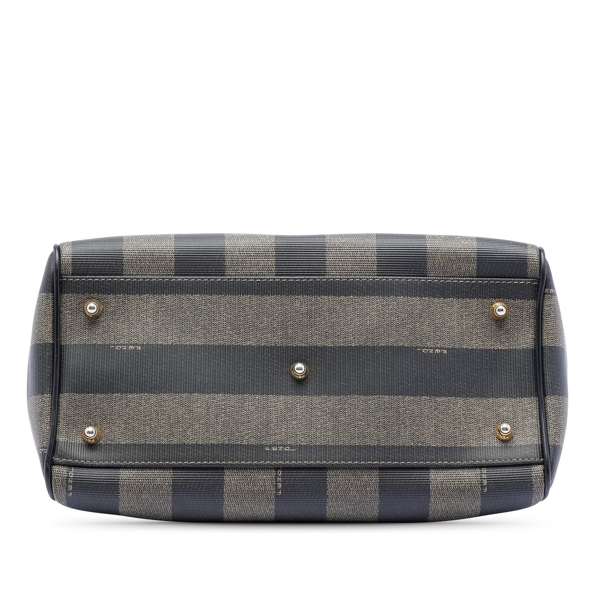 Fendi Pequin Coated Canvas Boston Bag