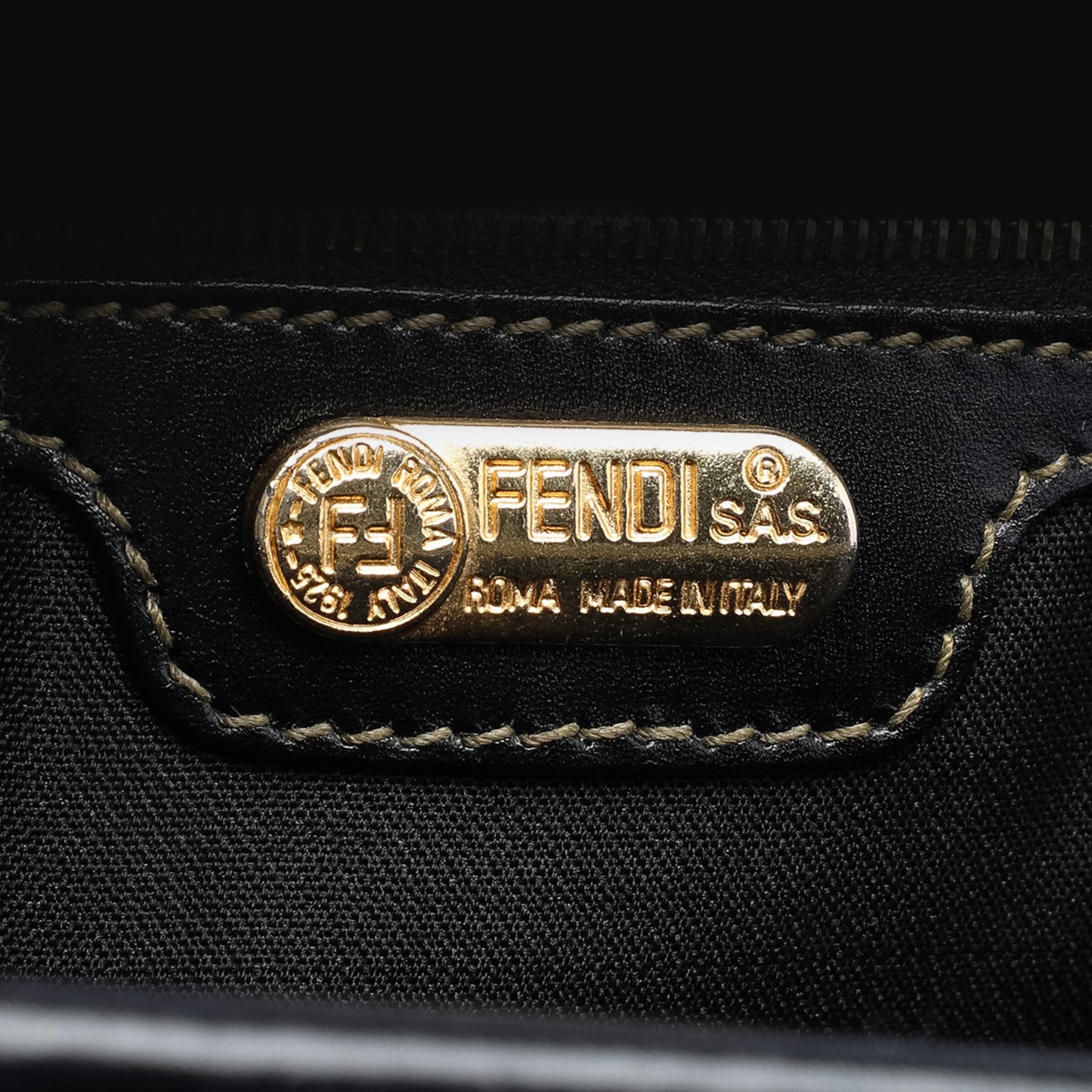 Fendi Pequin Coated Canvas Boston Bag