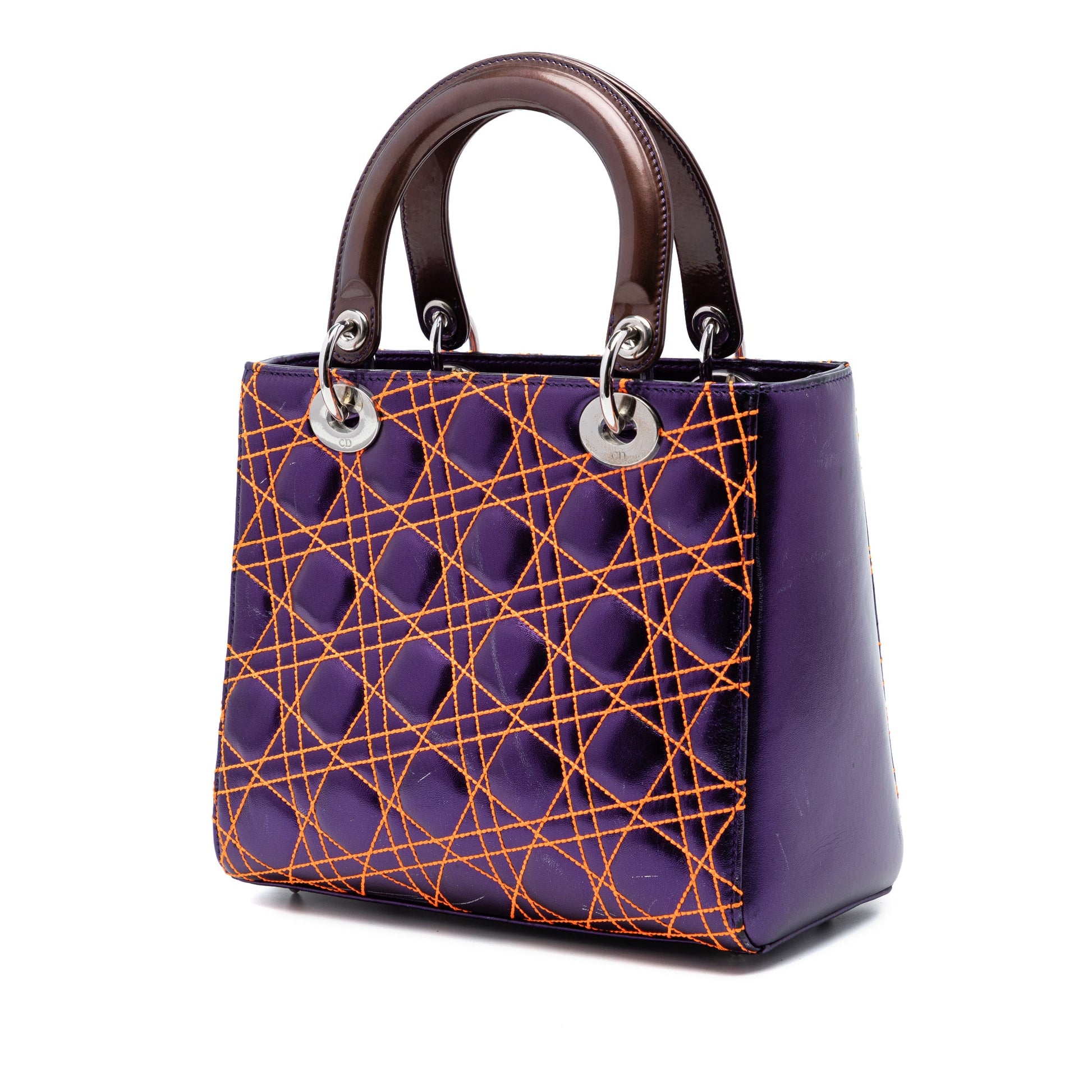 Dior Anselm Reyle Medium Metallic Lambskin Cannage Lady Dior
