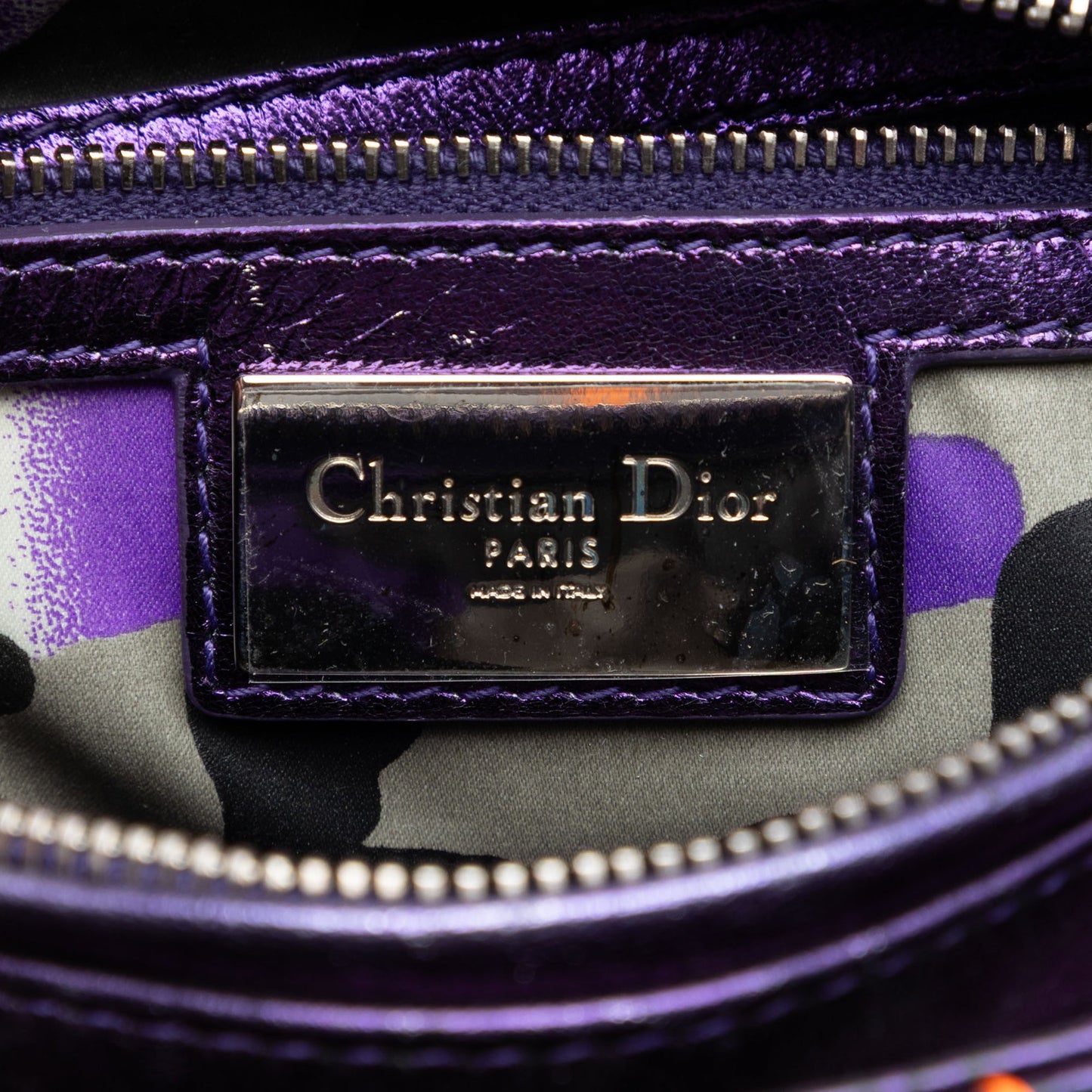 Dior Anselm Reyle Medium Metallic Lambskin Cannage Lady Dior