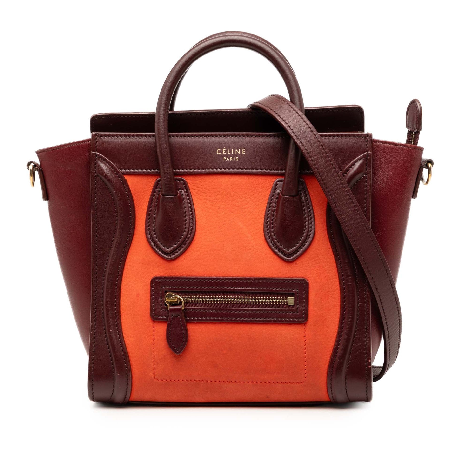 Celine Nano Tricolor Nubuck and Calfskin Luggage Tote