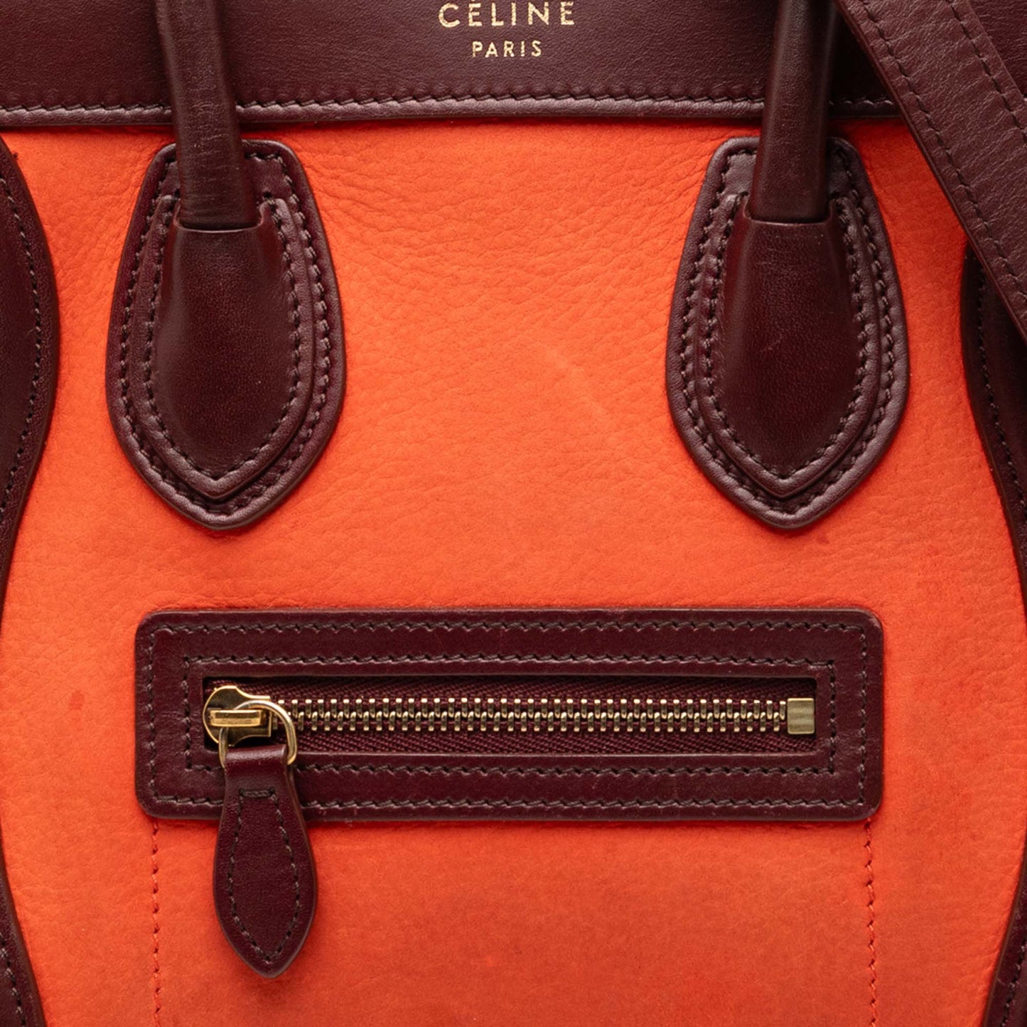 Celine Nano Tricolor Nubuck and Calfskin Luggage Tote