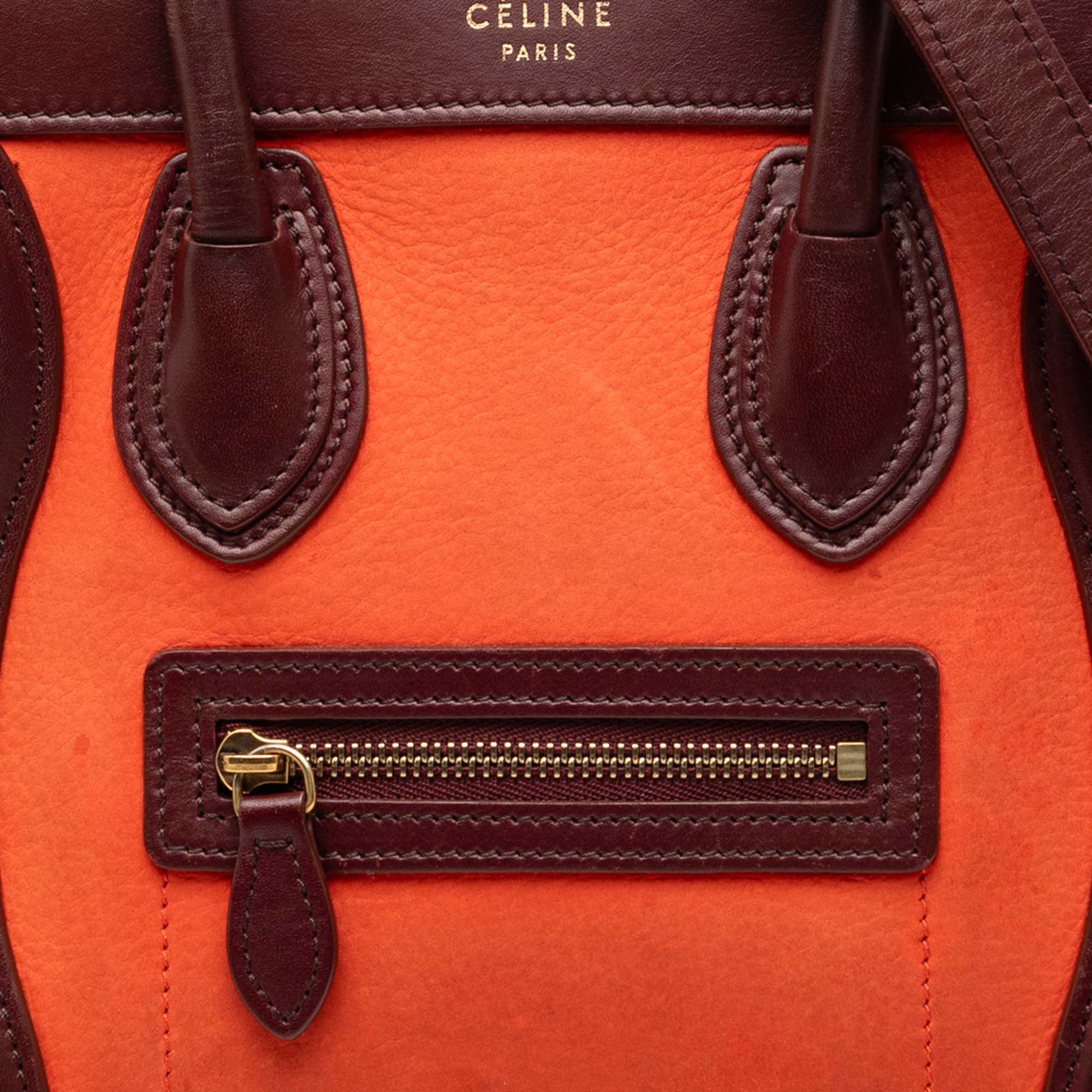 Celine Nano Tricolor Nubuck and Calfskin Luggage Tote