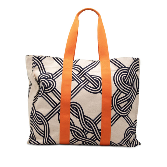 Hermès Toile Noeuds Marins Beach Tote