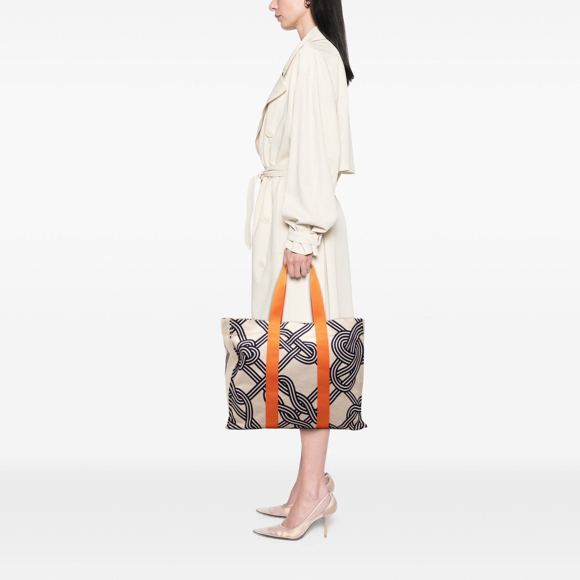 Hermès Toile Noeuds Marins Beach Tote