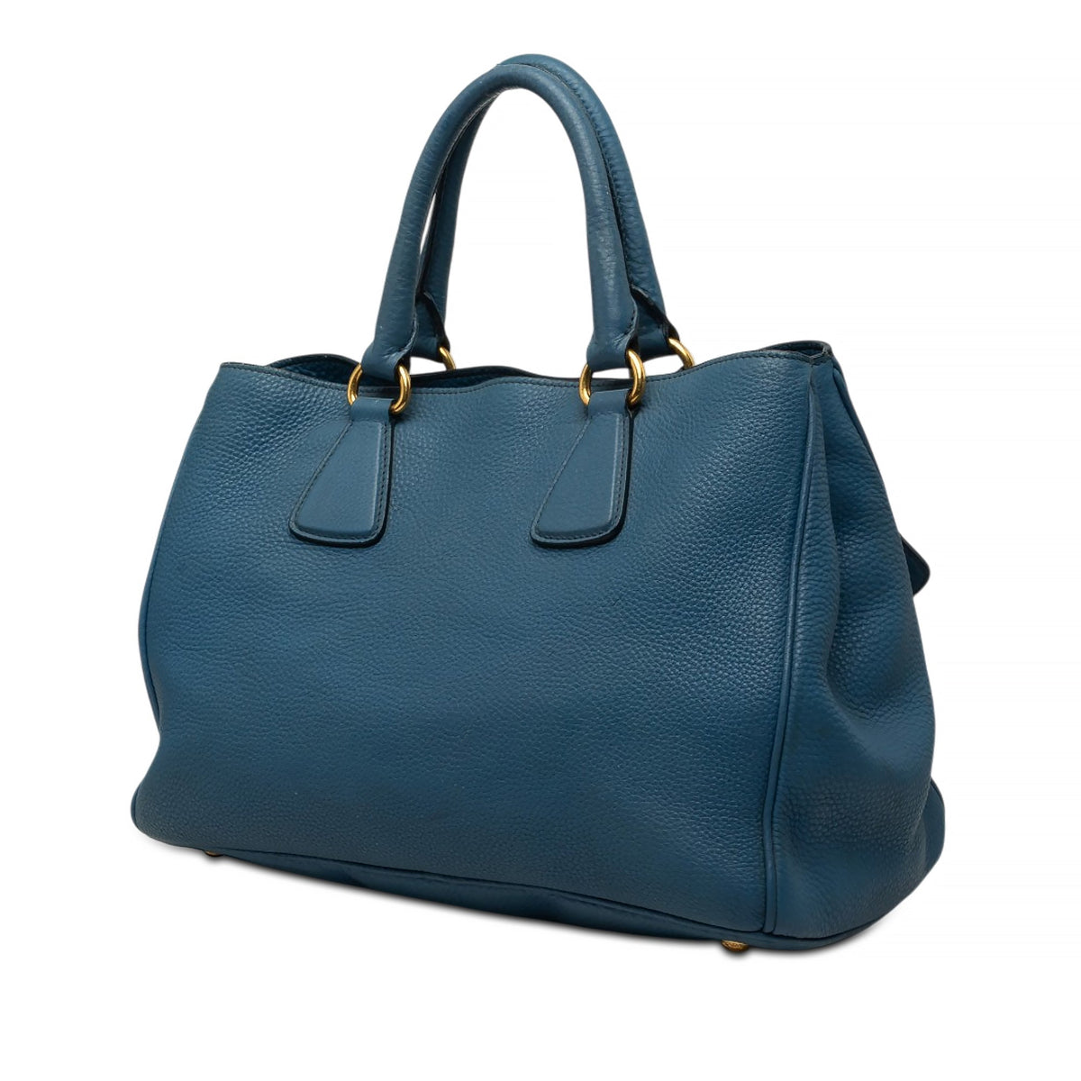 Prada Vitello Daino Open Convertible Tote — Blue