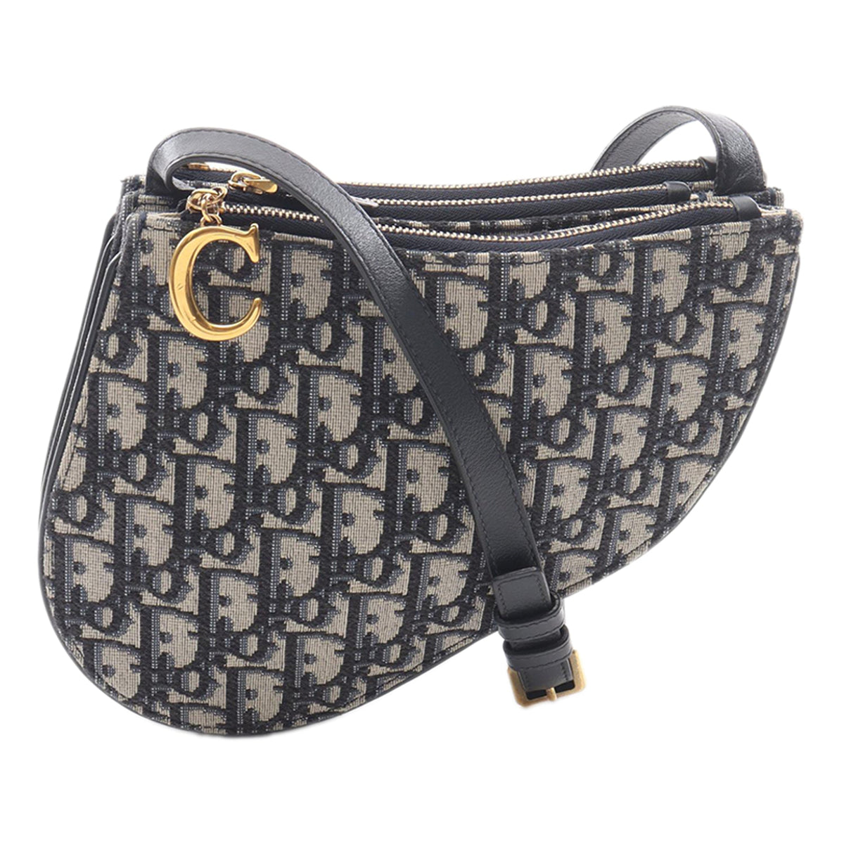 Dior Oblique Canvas Saddle Triple Zip Crossbody