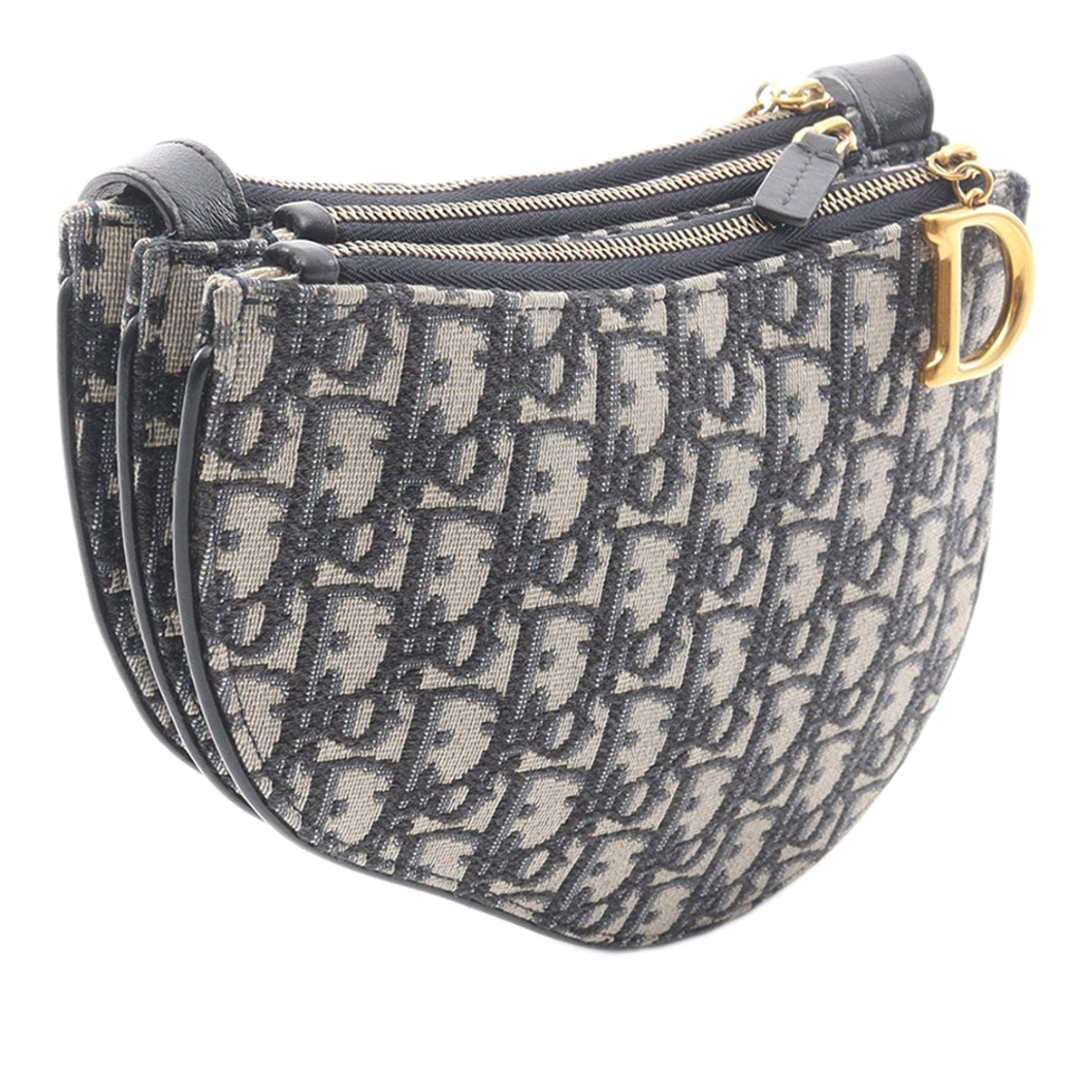 Dior Oblique Canvas Saddle Triple Zip Crossbody