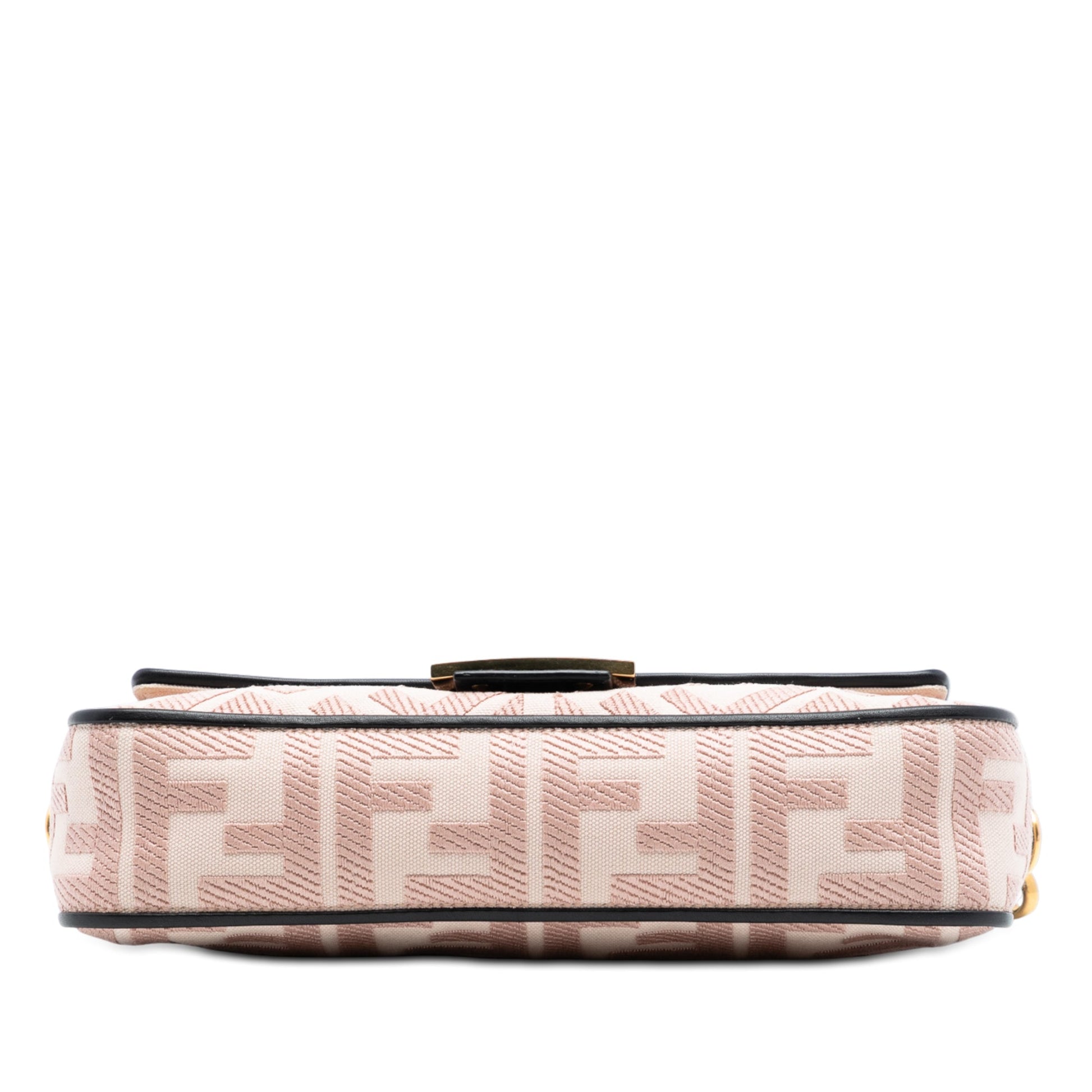 Fendi Zucca Embroidered Canvas Baguette Satchel