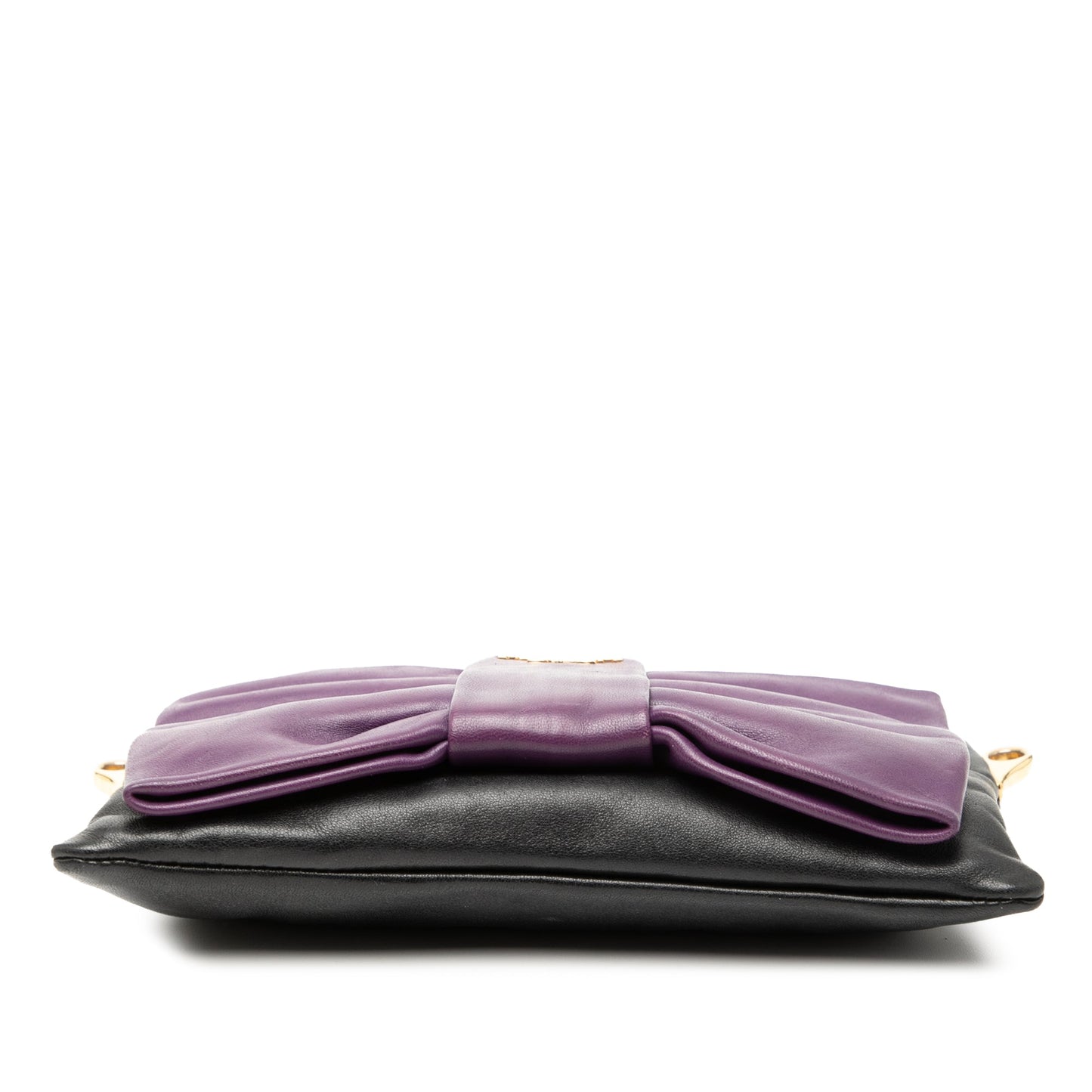 Prada Bicolor Nappa Fiocco Bow Clutch on Strap