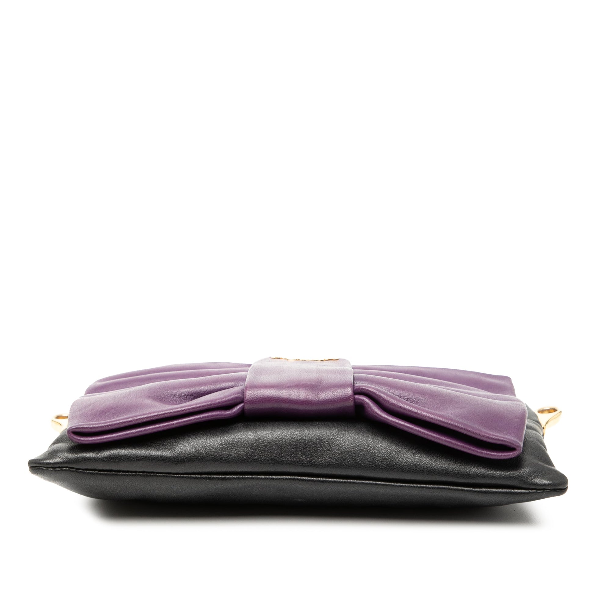 Prada Bicolor Nappa Fiocco Bow Clutch on Strap