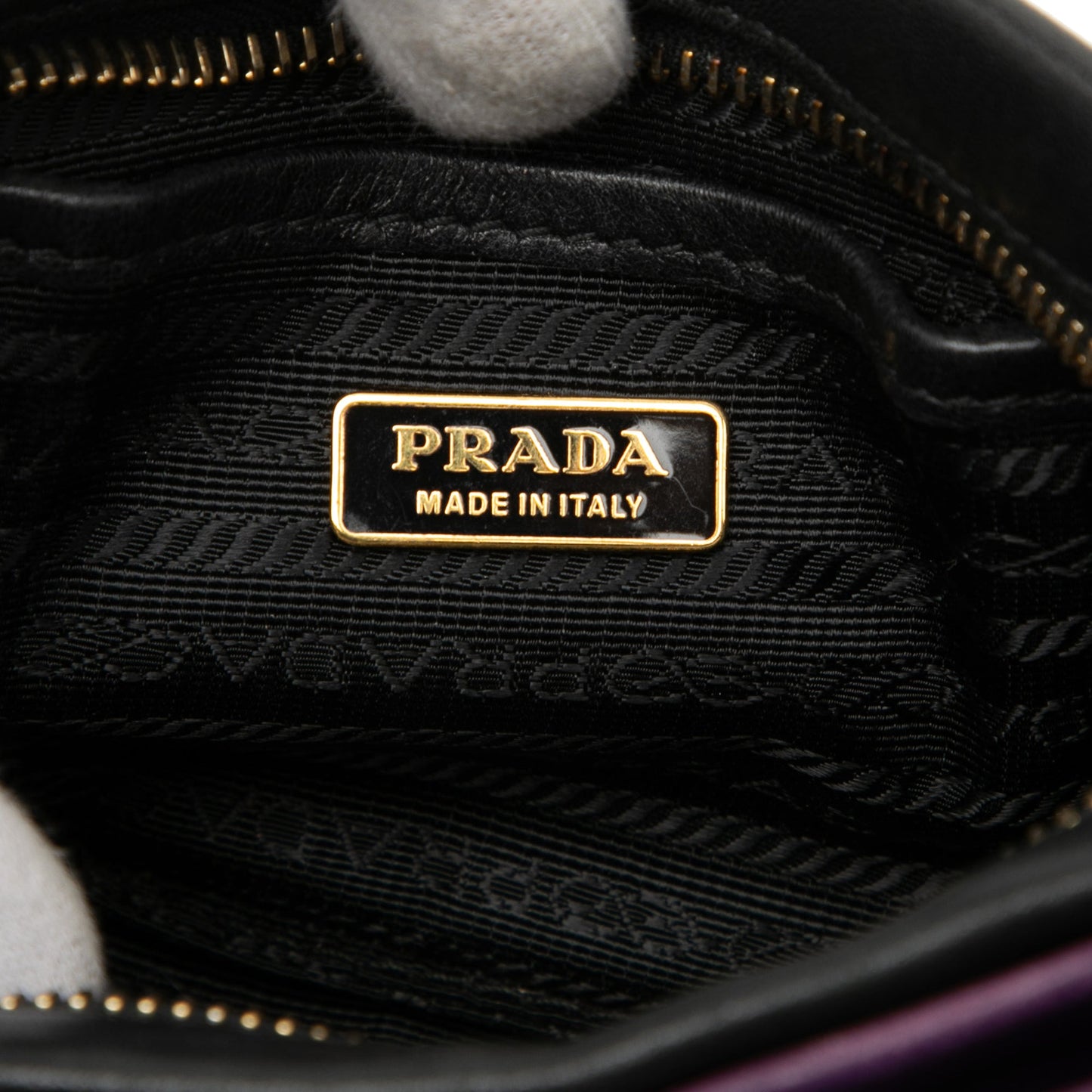 Prada Bicolor Nappa Fiocco Bow Clutch on Strap